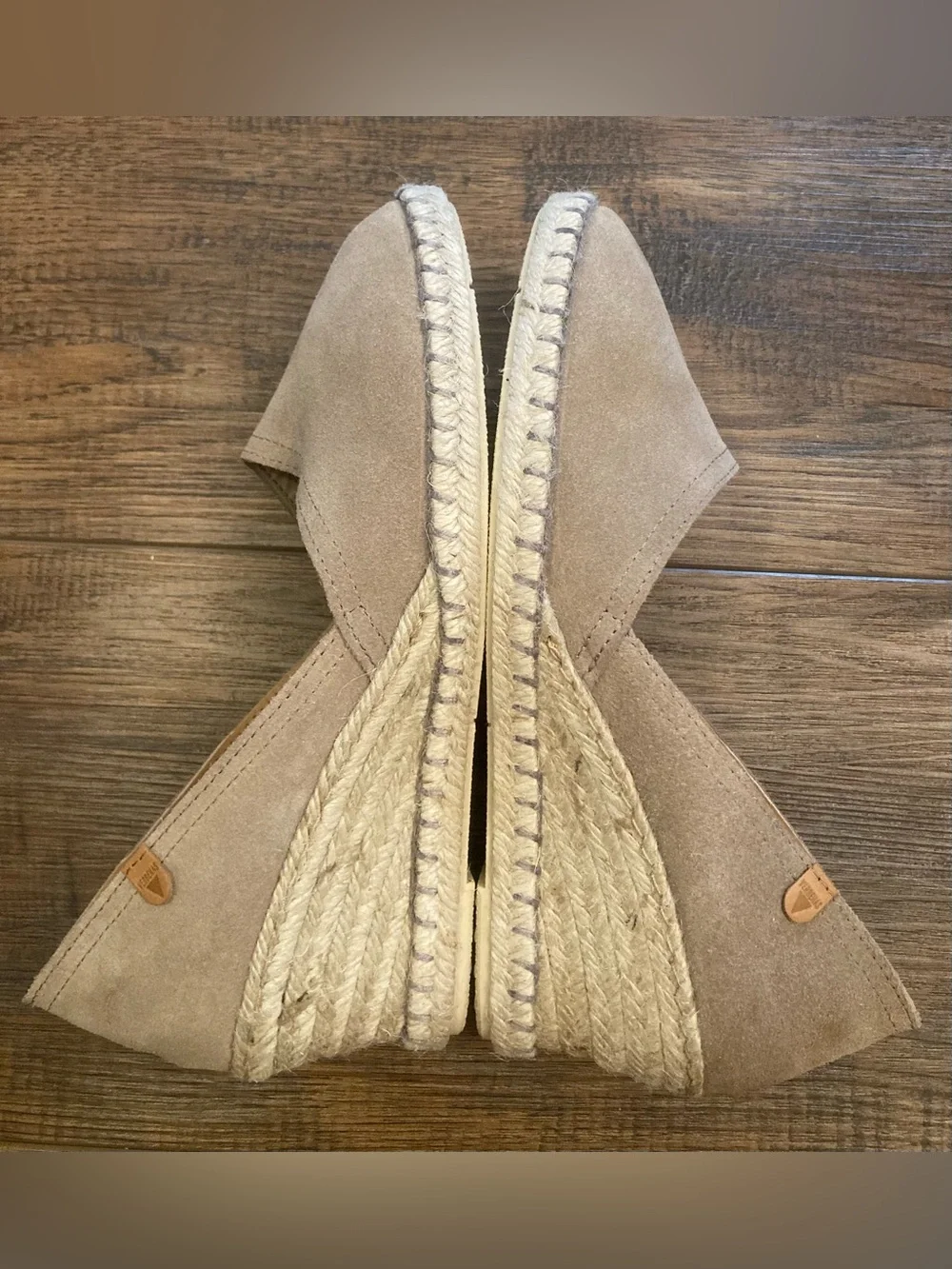 NWOT Verbenas Women’s Leather Espadrille Wedge Shoes